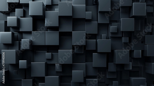 Dark background design, abstract geometric blocks, 3d render