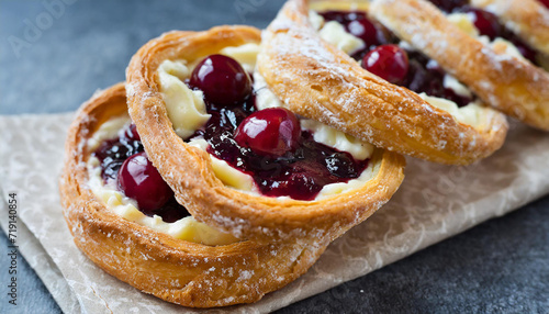 Pasticciotto leccese pastry filled with egg custard cream and sour cherry jam close up1 - Copy.jpg