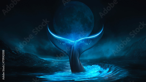 Fantasy night landscape wit...
