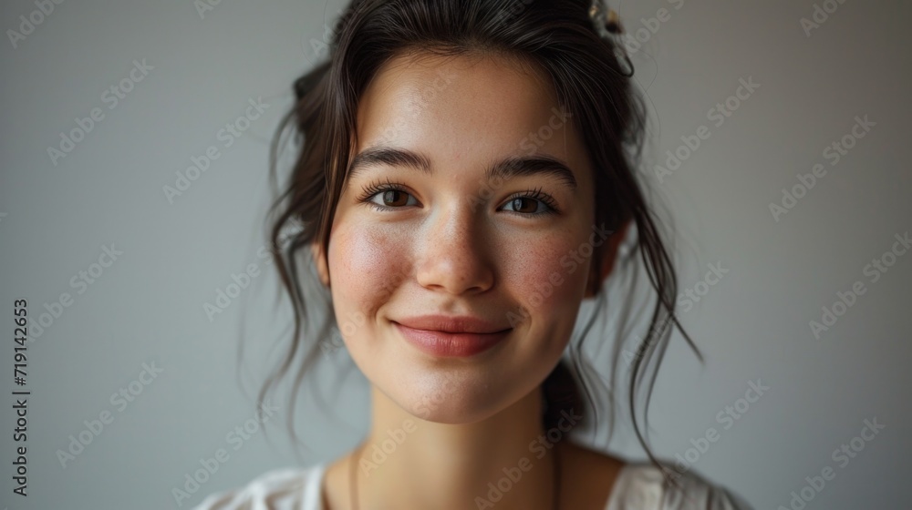 Portrait of a lovely young brunette woman isolated on white background Portrait of a lovely young brunette woman isolated on white background