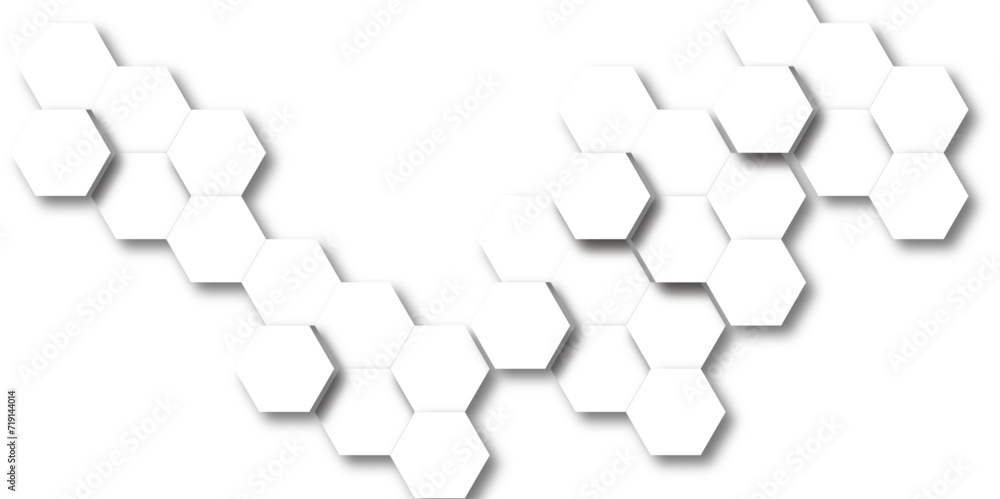 Obraz premium Abstract background with hexagons. Geometric hexagon polygonal pattern background vector. seamless bright white abstract honeycomb grid 3d cell tile technology texture backdrop concept.