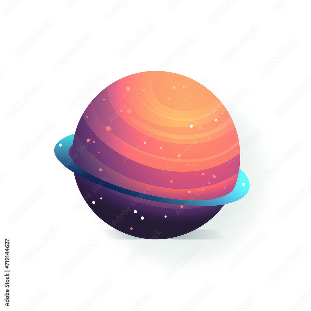 Minimalistic illustration of a red planet Minimalistic illustration of a red planet