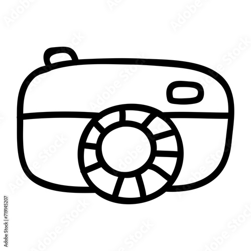 Digital camera icon in hand-drawn style