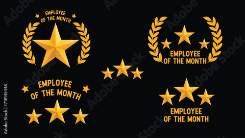 Best Employee of the Month Badge, Employee of the Month Sign, Achievement Awards photo