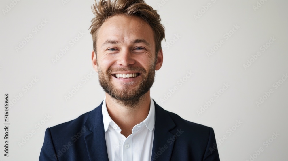 Simple kind middle age businessman on suit on white background Simple kind middle age businessman on suit on white background