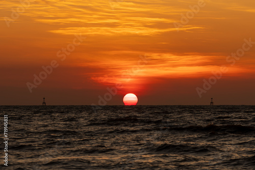 sunset on the sea