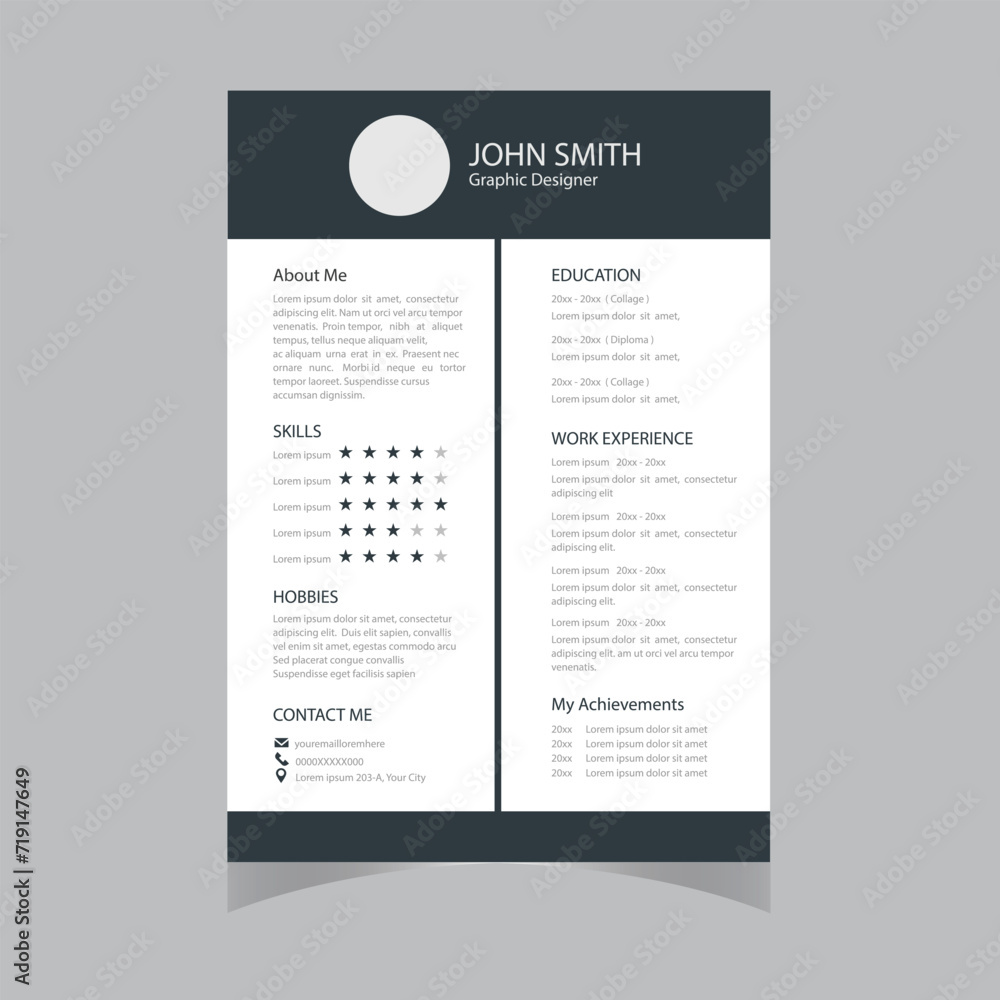 Resume design template minimalist cv Business layout vector clean for Resume design template minimalist cv Business layout vector clean for