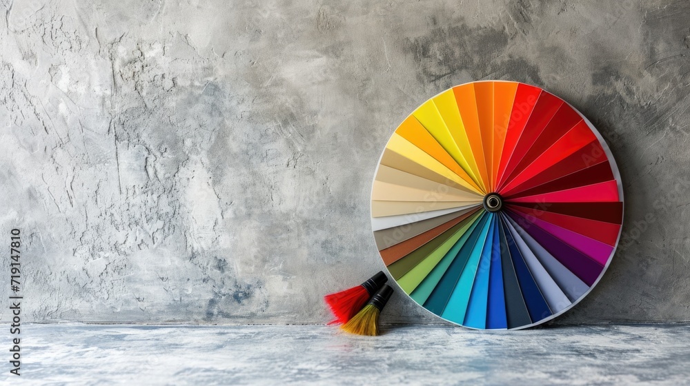Obraz premium Close-up on color palette guide for printing and painting
