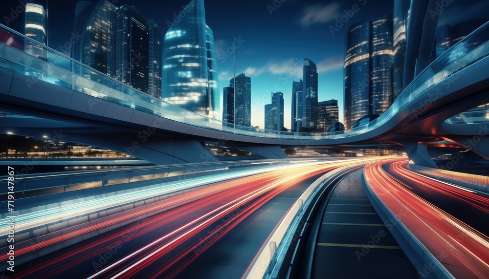 motion blur of highway with city background motion blur of highway with city background