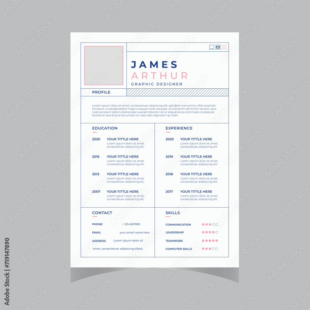 Resume design template minimalist cv Business layout vector clean for Resume design template minimalist cv Business layout vector clean for
