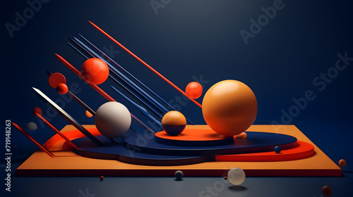 3d effect abstract geometric figures charts, spheres and cubes Pro Photo,, Vibrant and Captivating world of Colorful Kandinsky Style Background