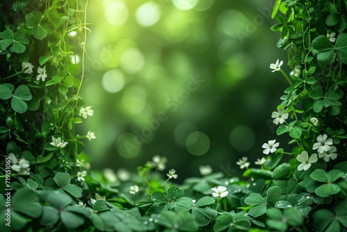 st. Patrick's day garden party background with copy space