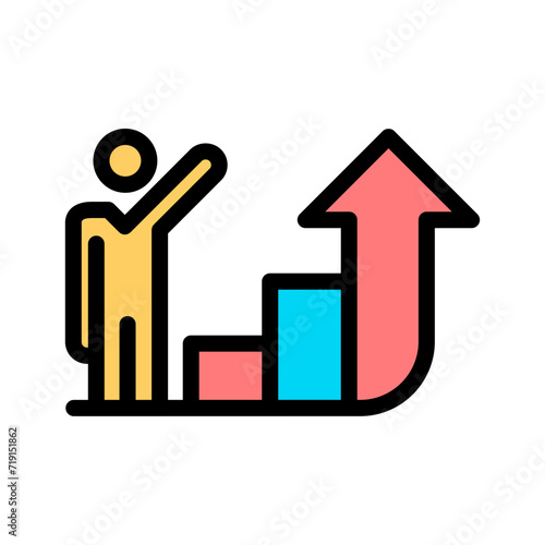 Presentation of increasing business growth. Growth icon