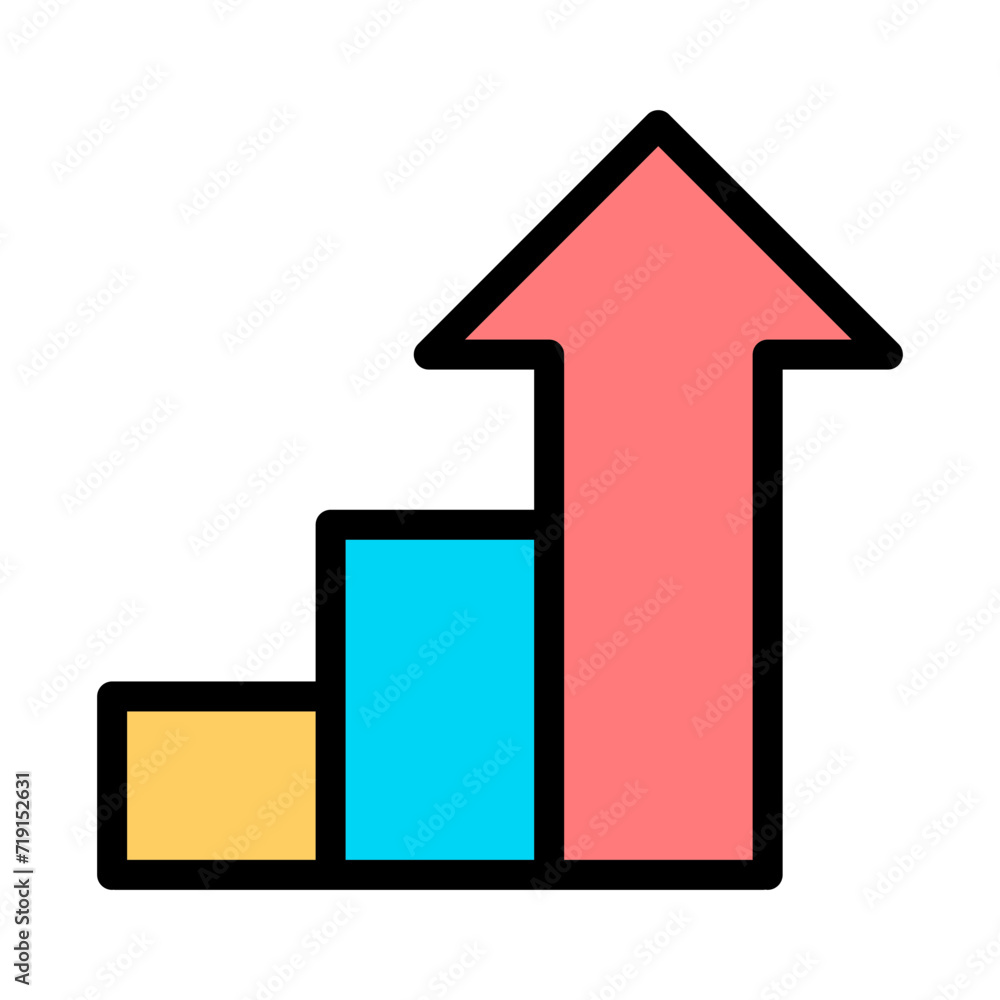 Growth icon. Increasing growth graph. Growth icon. Increasing growth graph.