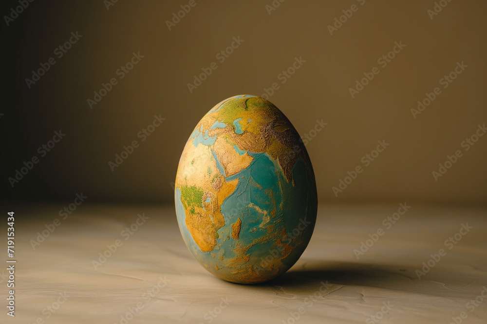 A captivating image showcasing an Easter egg transformed into a miniature Earth globe through skillful painting, symbolizing global unity and celebration during the festive season.
A captivating image showcasing an Easter egg transformed into a miniature Earth globe through skillful painting, symbolizing global unity and celebration during the festive season.