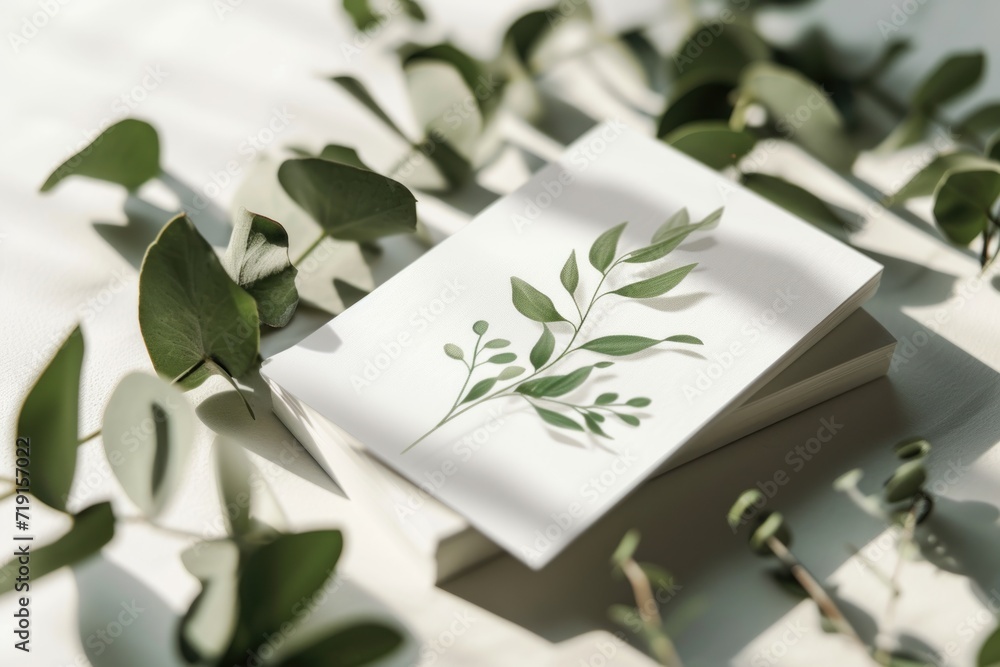 Fresh Greenery Spring Themed Business Card Mockup Embrace the Essence of Nature Fresh Greenery Spring Themed Business Card Mockup Embrace the Essence of Nature