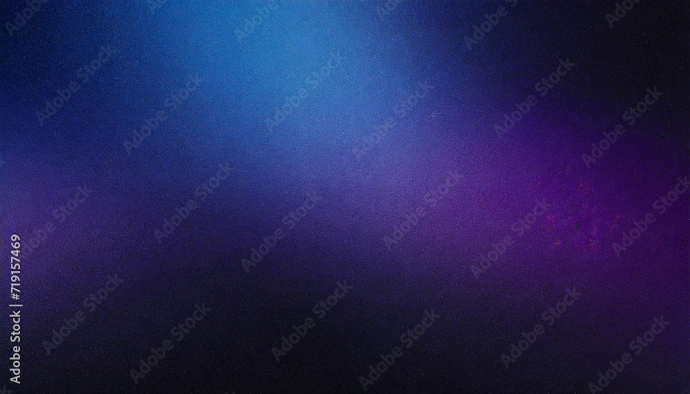 Obraz premium Dark blue purple glowing grainy gradient background black noise texture poster header banner design
