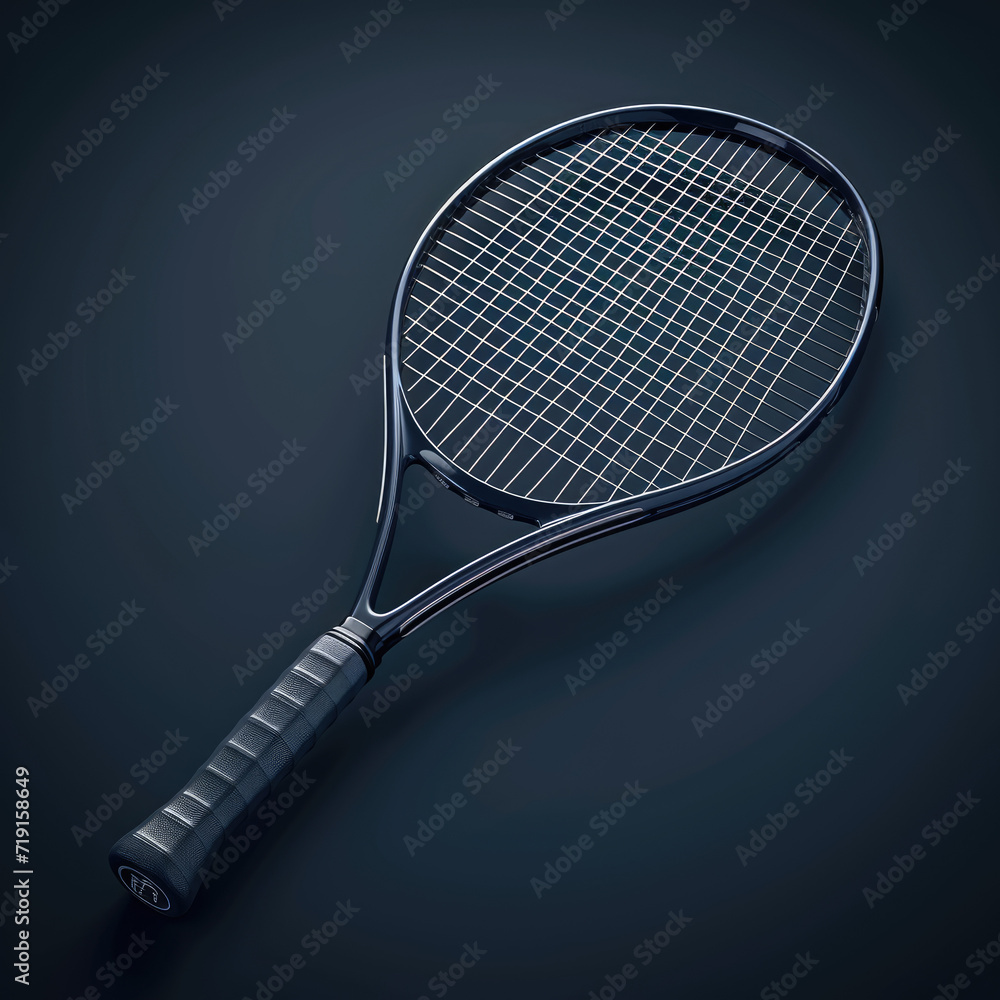 Tennis Racket with Exceptionally Detailed High-Resolution Imagery