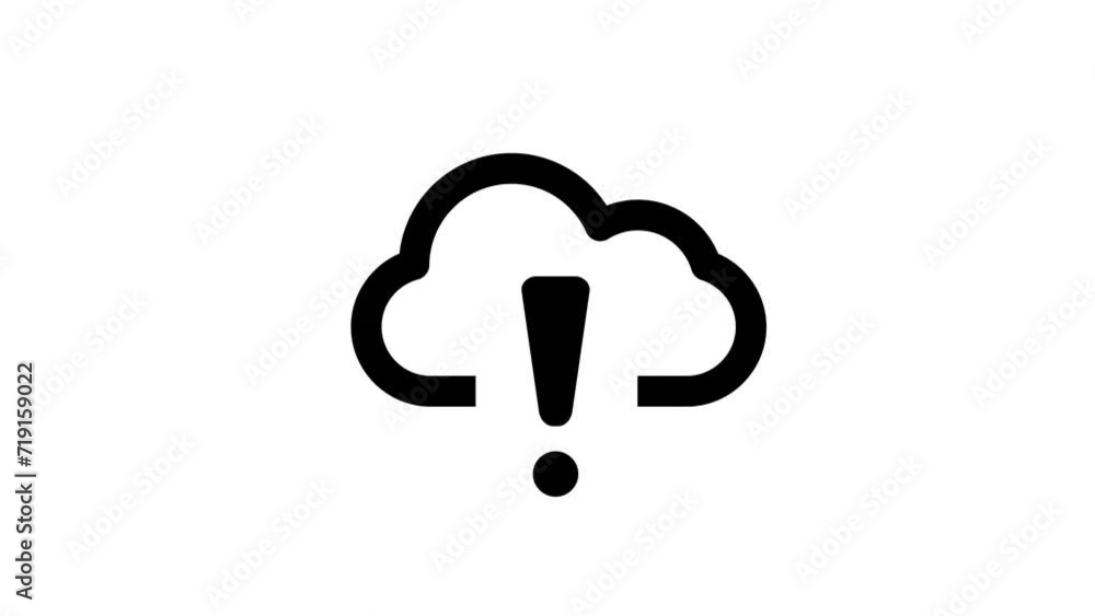 The cloud and exclamation mark icon are white and green The cloud and exclamation mark icon are white and green