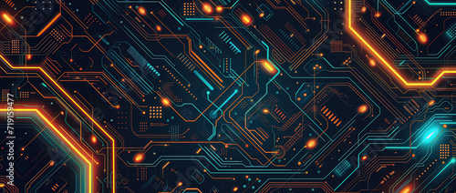 Abstract circuit board futuristic technology processing background photo