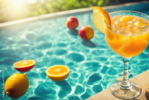 Refreshing Summer Drink by the Pool