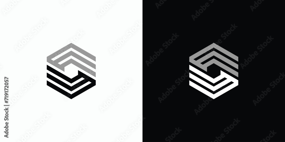 Letter E S hexagon line shape vector logo design. Letter E S hexagon line shape vector logo design.