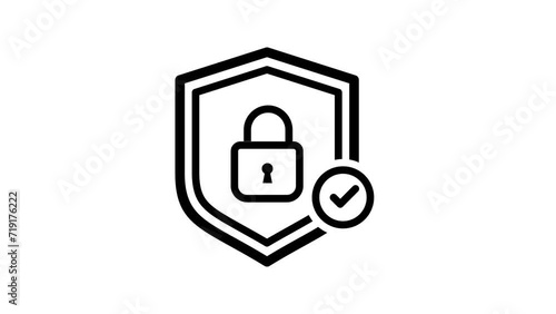 Security Protection Account, on white and green background. Data Security Icon logo. 4K Video motion graphic animation.