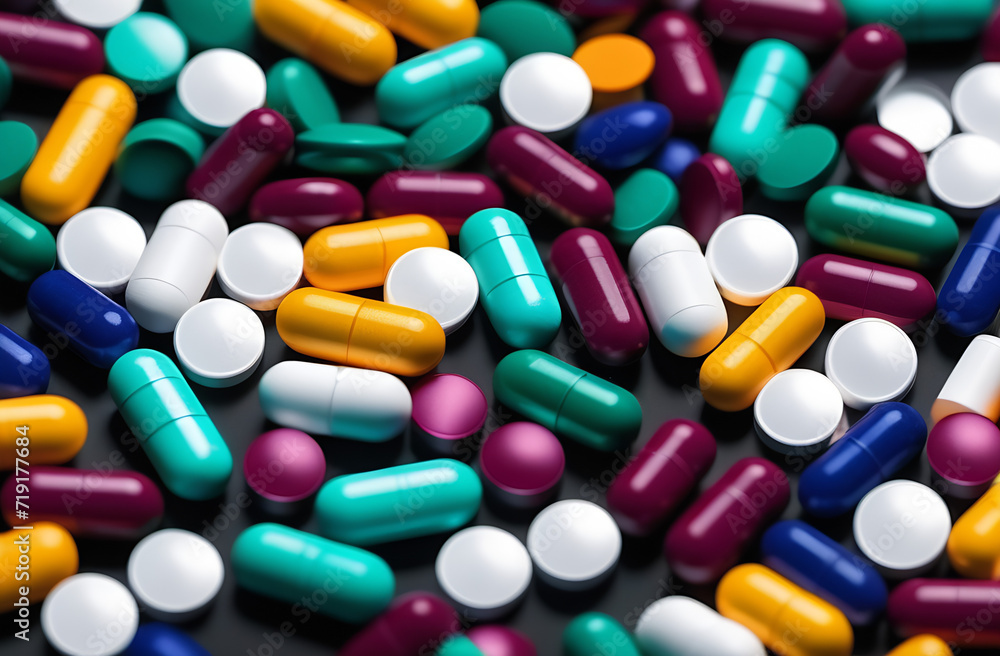 Medical balancing act. A group of medicine pills and antibiotics balancing on top of each other. 3D render illustration Medical balancing act. A group of medicine pills and antibiotics balancing on top of each other. 3D render illustration