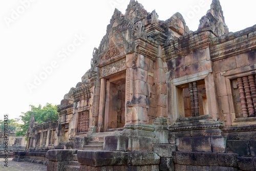 at the ancient Khmer temple Prasat Muang Tam or Muang Tam castle near Prasat Phanomrung Historical Park in Buriram Province, in northeastern Thailand