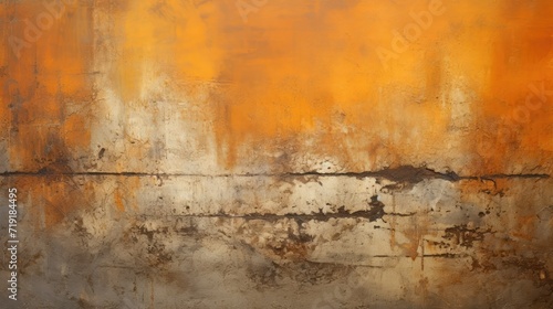 Textured canvas of weathered rust, vivid orange patina, distressed painting metal wall, vintage aged surface, contemporary spray paint art