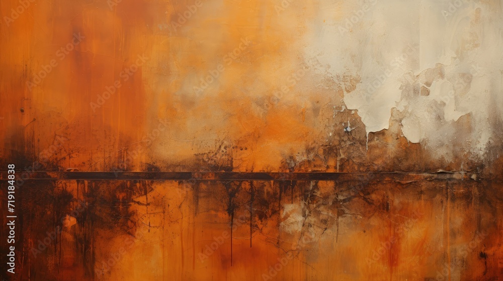 Textured canvas of weathered rust, vivid orange patina, distressed painting metal wall, vintage aged surface, contemporary spray paint art Textured canvas of weathered rust, vivid orange patina, distressed painting metal wall, vintage aged surface, contemporary spray paint art