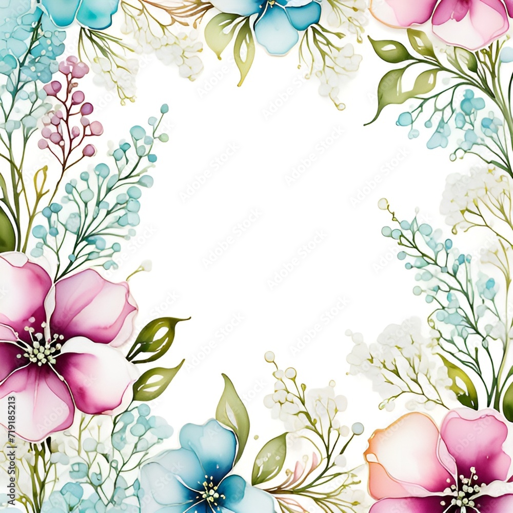 Obraz premium Floral frame for a journal page.