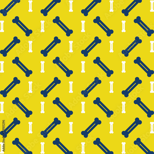 Bone Icon repeating trendy pattern colorful vector illustration yellow background