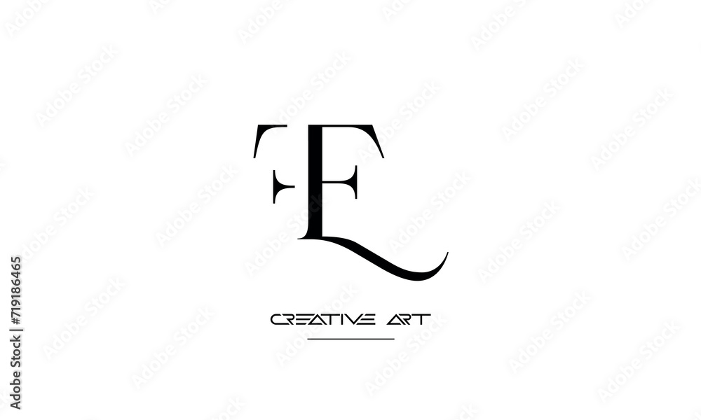 FE, EF, F, E abstract letters logo monogram FE, EF, F, E abstract letters logo monogram