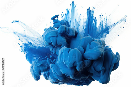 splashes of dark navy blue color paint photo