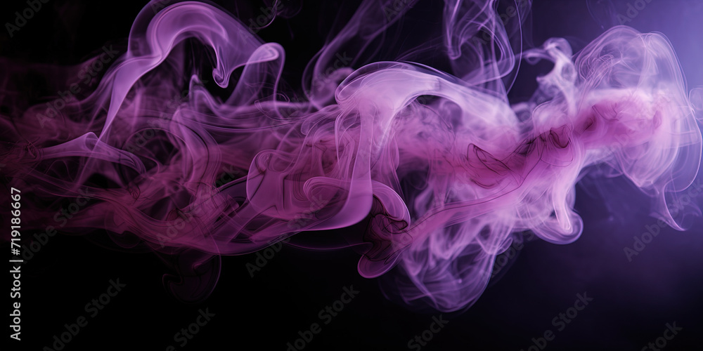 Vibrant Purple Smoke on Black Background Vibrant Purple Smoke on Black Background