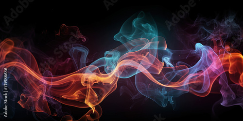 Vibrant Coloured Smoke on Black Background © tan4ikk