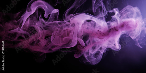 Vibrant Purple Smoke on Black Background