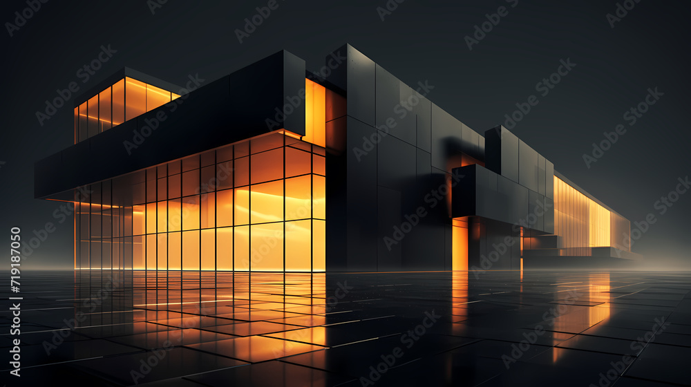 3d render of abstract futuristic architecture with empty concrete floor 3d render of abstract futuristic architecture with empty concrete floor
