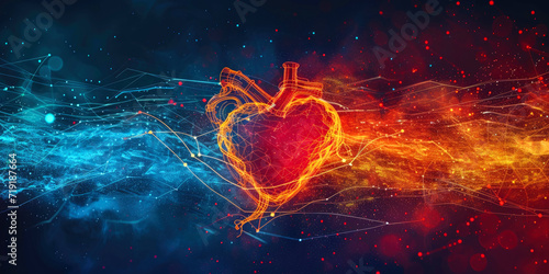 Vibrant color heart beat li...
