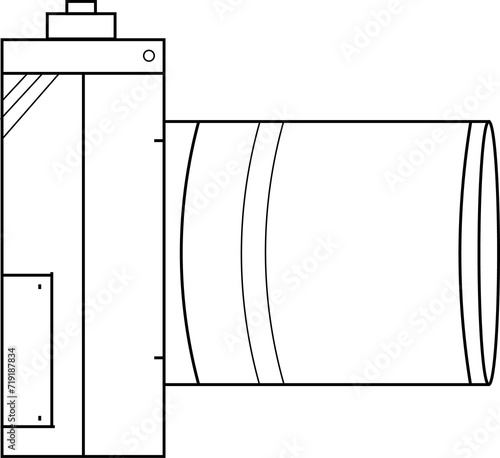 Camera Side View - illustration of Camera - Transparent Background PNG icon Social media 