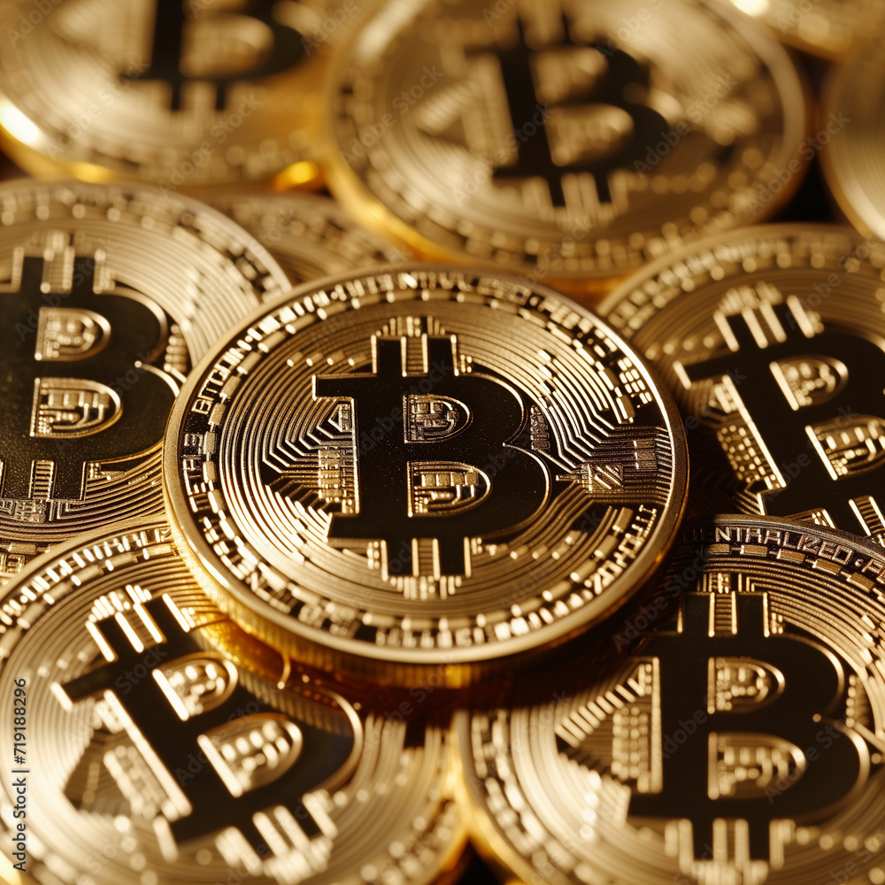 Fototapeta premium Golden Insights: Exploring the Cryptocurrency Landscape