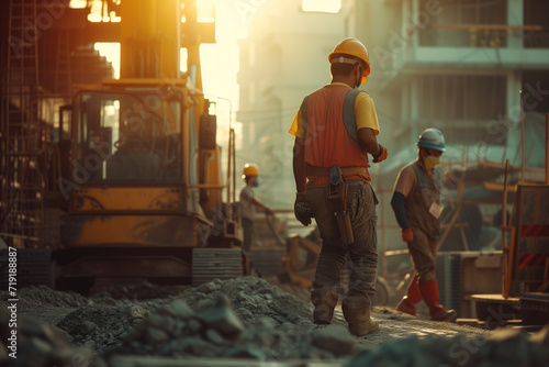 Builders at Work: Dynamic Scene of Construction Site Activity