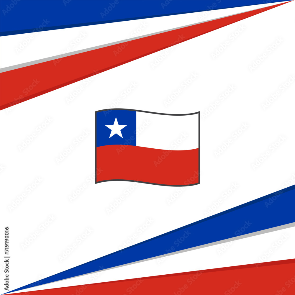 Fototapeta premium Chile Flag Abstract Background Design Template. Chile Independence Day Banner Social Media Post. Chile Design