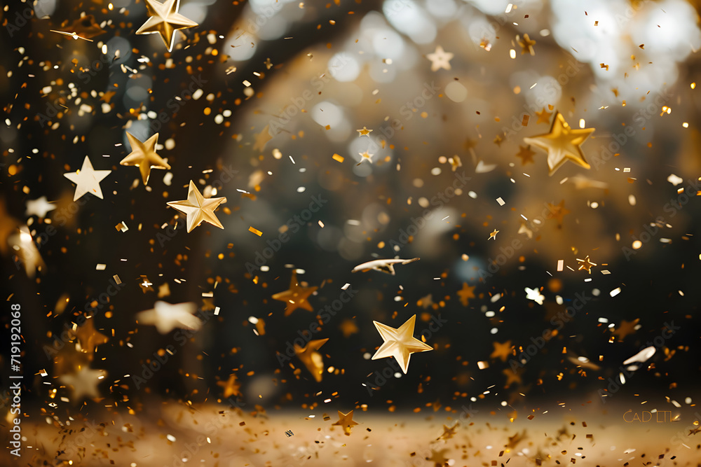 Fotografie Gold confetti stars