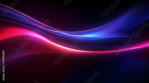 Neon futuristic flashes on black background. Motion light lines backdrop. For banner, postcard, illustration.