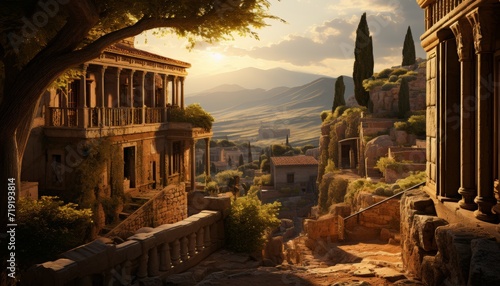 Sunlit Civilization: Roaming the Delphi at sunset photo
