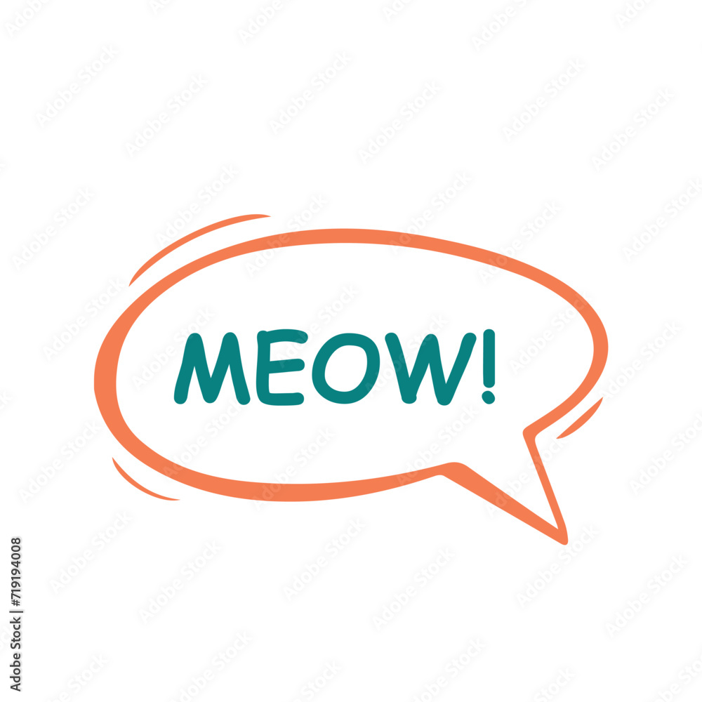 MEOW Cat sound speech bubble icon stock illustration MEOW Cat sound speech bubble icon stock illustration