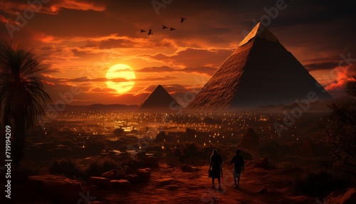 Ancient Horizon Observer  Roaming the Giza at sunset