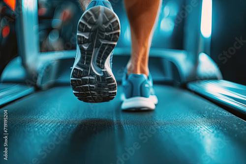 Unrecognizable Athlete Running Miles on the Treadmill © Bojan